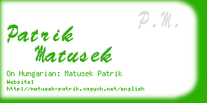 patrik matusek business card